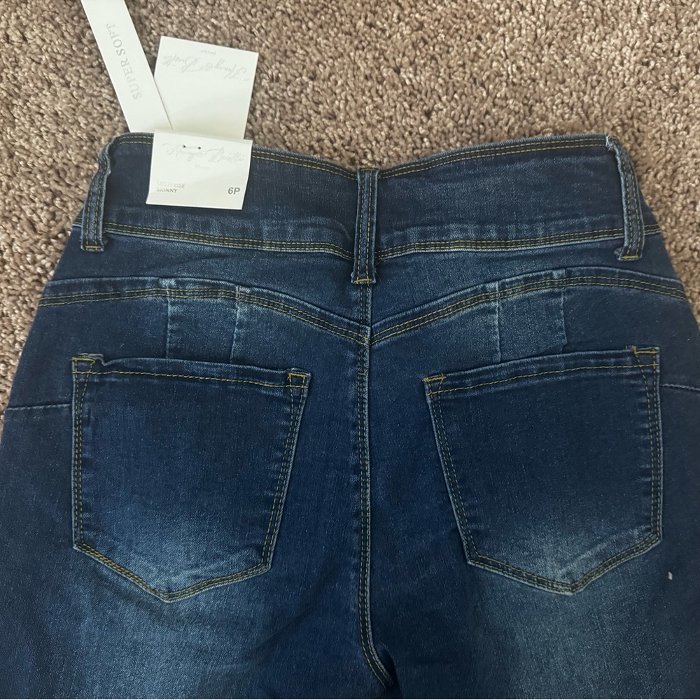 Petite Women's Dark Blue Ankle Jeans - Picture 3 of 5